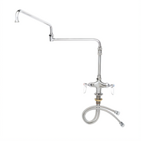 T&S Brass Double Pantry Mixing Faucet with 24-Inch Double-Joint Swing Nozzle