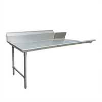 72-Inch Stainless Steel Clean Dish Table, Left Side, Straight Design