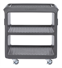 Cambro Service Cart PRO Small Open-Side 3-Shelf Polyethylene Bus Cart, Black