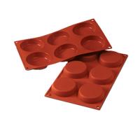 Silikomart 6-Cavity Silicone Flan Mold, 7 x 11-3/4 Inch