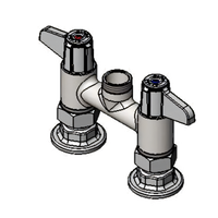 T&S Brass equip 4-Inch Deck Mount Manual Mixing Faucet, Less Nozzle, Swivel Base, Lever Handles
