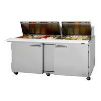 Turbo Air PRO Series 72-5/8-Inch Mega Top 2-Section Sandwich/Salad Prep Table with 30-Pan Top and Self-Contained Refrigeration
