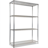 Chrome Plated Wire Shelving Starter Kit with 74-Inch Posts, 18 x 48 Inch