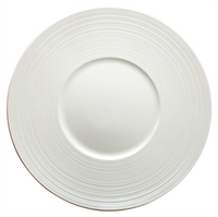 Winco Ardesia Zendo 12-1/8 Inch Round Wide Rim Porcelain Plate