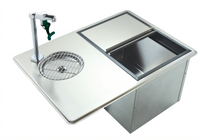 Krowne 27-Inch x 20-Inch Drop-In Stainless Steel Water Station/Ice Bin with 8-Inch Push-Back Glass Filler