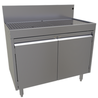 Glastender DBCB-36 Freestanding Underbar Drainboard Cabinet Base with Hinged Doors, 36 x 24 Inches