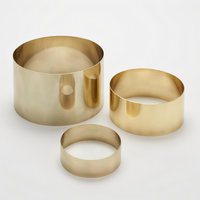 American Metalcraft Geo 3-Piece Round Gold Stainless Steel Buffet Riser Set
