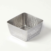 American Metalcraft 30 oz Square Stainless Steel Hammered Finish Serving Bowl