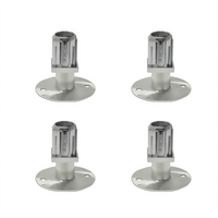 BK Resources BK-SSQFAF-WH-4 Shelf Casters & Leveling Feet