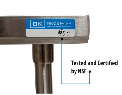 BK Resources QVTR5OB-7224 Stainless Steel Prep Tables