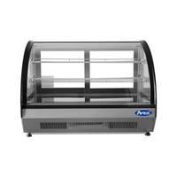 Atosa CRDC-46 Countertop Curved-Front Refrigerated Display Case, 4.6 Cu. Ft., Rear Sliding Doors, 115V