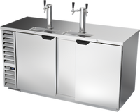 Beverage-Air DD68HC-S 68-Inch Wide Direct Draw Beer Dispenser with Solid Doors and Dual Faucet Towers