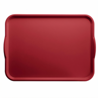 Cambro Camtray Rectangular Fiberglass Cafeteria Tray with Handles, 15 x 20 Inch, Ever Red