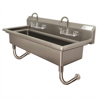 Advance Tabco Wall Mounted Multiwash Hand Sink with 2 Gooseneck Faucets, 40 Inch Wide