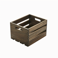 Half-Size Vintage Rectangular Wood Serving Crate