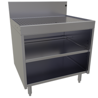 Glastender 30-Inch x 24-Inch Underbar Drainboard with Open Front Cabinet Base, Stainless Steel