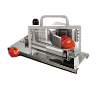 Tellier CTX Manual Stainless Steel Tomato Slicer with Scalloped Blades, 1/4-Inch Slices
