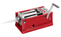 Trento Manual Horizontal Sausage Stuffer with Stainless Steel Cylinder, 3 kg Capacity, Red