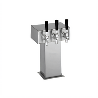 Perlick 2-Faucet Air-Cooled Tee Beer Dispensing Tower, Polished Chrome