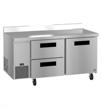 Hoshizaki Steelheart 67-Inch Two-Section Reach-In Worktop Refrigerator with 1 Solid Door and 2 Drawers, Stainless Steel