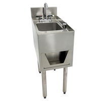 CHOICE Deluxe Freestanding Underbar Hand Sink Unit, 12 Inch Wide, with Faucet, Soap & Paper Towel Dispensers