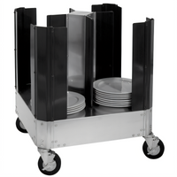 Cres Cor Poker Chip Style 4-Section Aluminum Dish Dolly for 11-1/2 to 13 Inch Dishes