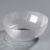 Petal Mist 2.4 Qt Clear Polycarbonate Round Bowl with Floral-Shaped Edge