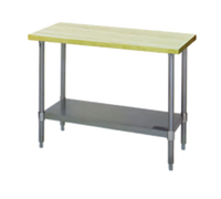 Eagle Group 60-Inch x 30-Inch Hardwood Top Work Table with Open Galvanized Base and Undershelf