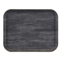 Cambro Décor Series Camtray Rectangular Fiberglass Cafeteria Tray, 18 x 14 Inches, Textured Surface, Charcoal Gray