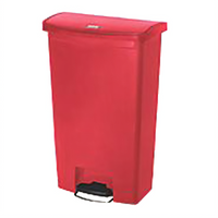 Rubbermaid Slim Jim 18-Gallon Red Resin Front-Step Step-On Utility Container