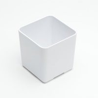 American Metalcraft 4 Inch Square White Melamine Condiment Jar