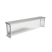 BK Resources 72-Inch Single-Sided Stainless Steel Sneeze Guard Overshelf for Steam Tables