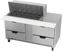 Beverage-Air 60-Inch Mega Top Refrigerated Sandwich Prep Table with 4 Drawers and 18-Pan Capacity