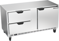 Beverage Air UCRD60AHC-2 Two-Section Undercounter Refrigerator with 2 Drawers and 1 Door, 17.1 Cu. Ft.