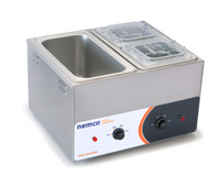Nemco Dual-Well Fractional Countertop Wet Food Warmer, Stainless Steel, 120V