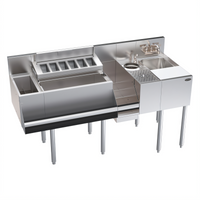 Krowne Royal Series Single Zero-Step Refrigerated Speed Station with 10-Circuit Cold Plate, Sink, Glass Rinser, and Speedrail