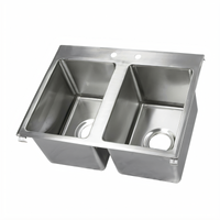John Boos Pro-Bowl 2-Compartment Drop-In Stainless Steel Sink, 33 x 22 x 12 Inches