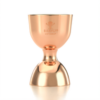 Barfly Straight Rim Jigger, 25 & 50 mL Copper-Plated Stainless Steel