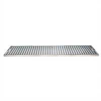 Micro Matic 33-Inch Surface Mount Stainless Steel Drip Tray with Perforated Grill and Drain Nipple