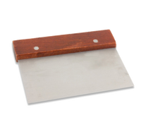 6 x 3 Inch Stainless Steel Dough Scraper with Wood Handle