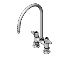 Equip 4-Inch Adjustable-Center Deck Mount Mixing Faucet with 9-Inch Swivel Gooseneck Spout