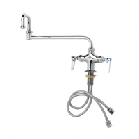 T&S Brass B-0250 Single-Hole Deck-Mount Double Pantry Faucet with 18-Inch Double-Joint Swing Nozzle