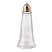 Winco 1 oz Glass Tower Salt and Pepper Shaker with Brass Top
