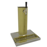Glastender Countertop Air-Cooled Single-Faucet Column Draft Dispensing Tower, Polished Brass Finish