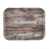 Cambro Décor Series Camtray Rectangular Fiberglass Cafeteria Tray with EpicTread Surface, 16 x 12 Inches, Dark Oak