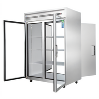 Everest Refrigeration 49-5/8-Inch Wide Two-Section Pass-Thru Reach-In Refrigerator, 48 Cu. Ft., Stainless Steel, Glass Front/Solid Rear Doors