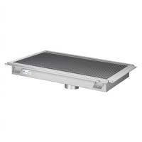 KoolMore 12 Inch x 96 Inch Stainless Steel Floor Trough Drain with Subway-Style Grating and Removable Baskets