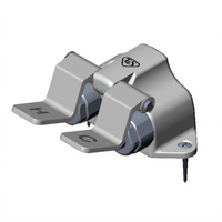 T&S Brass Slow-Close Floor-Mounted Double Pedal Valve with 1/2 Inch NPT Female Inlets and Outlet