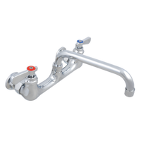 John Boos Low-Lead Heavy Duty Splash Mount Faucet with 10-Inch Swing Spout, 8-Inch Centers