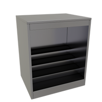 Glastender Open Front Back Bar Liquor Display Cabinet, 30 Inch Wide, 3-Step Display with LED Lighting
